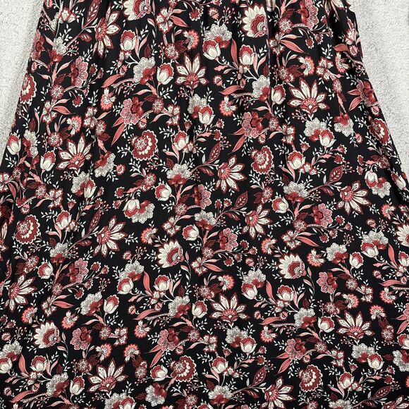 Talbots Midi Fit N Flare Dress Women’s Size MP Black Floral Balloon Long Sleeve - Picture 13 of 14